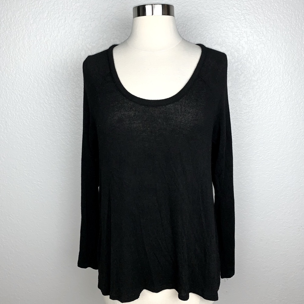 Soft Joie Sweater Top Women's XS Black Long Sleeve Round Neck Knit Pullover